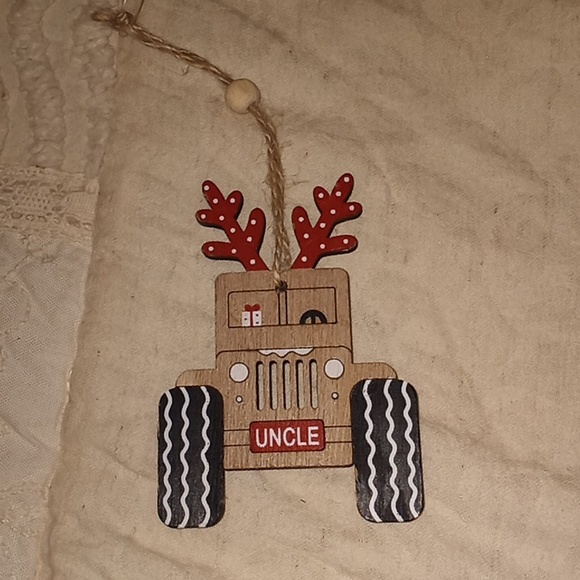 Wooden Uncle Tacker Trailer Christmas Holiday Ornament - Picture 3 of 7